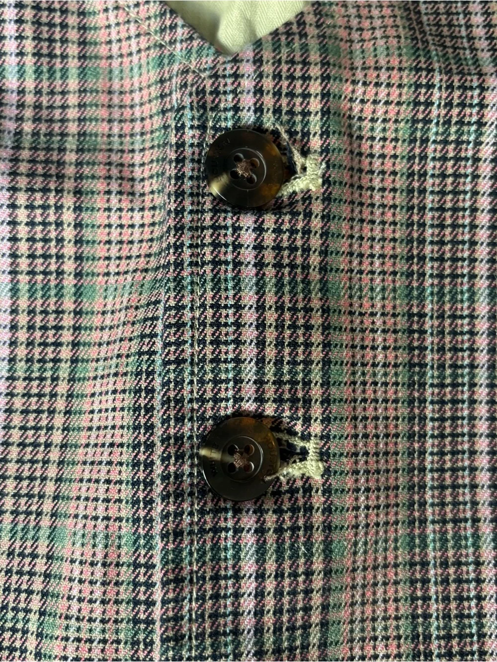 Men's Plaid Vest in Pink and Black - Size M